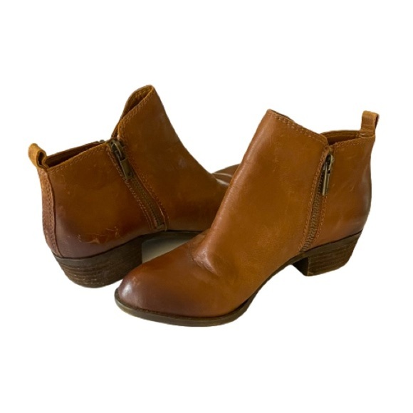 Lucky Brand Shoes - Lucky Brand brown leather ankle zip‎ boots